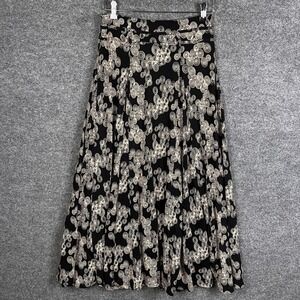 Lapis Maxi Skirt Womens Small Black Excellent Geometric Swirl Print Flare